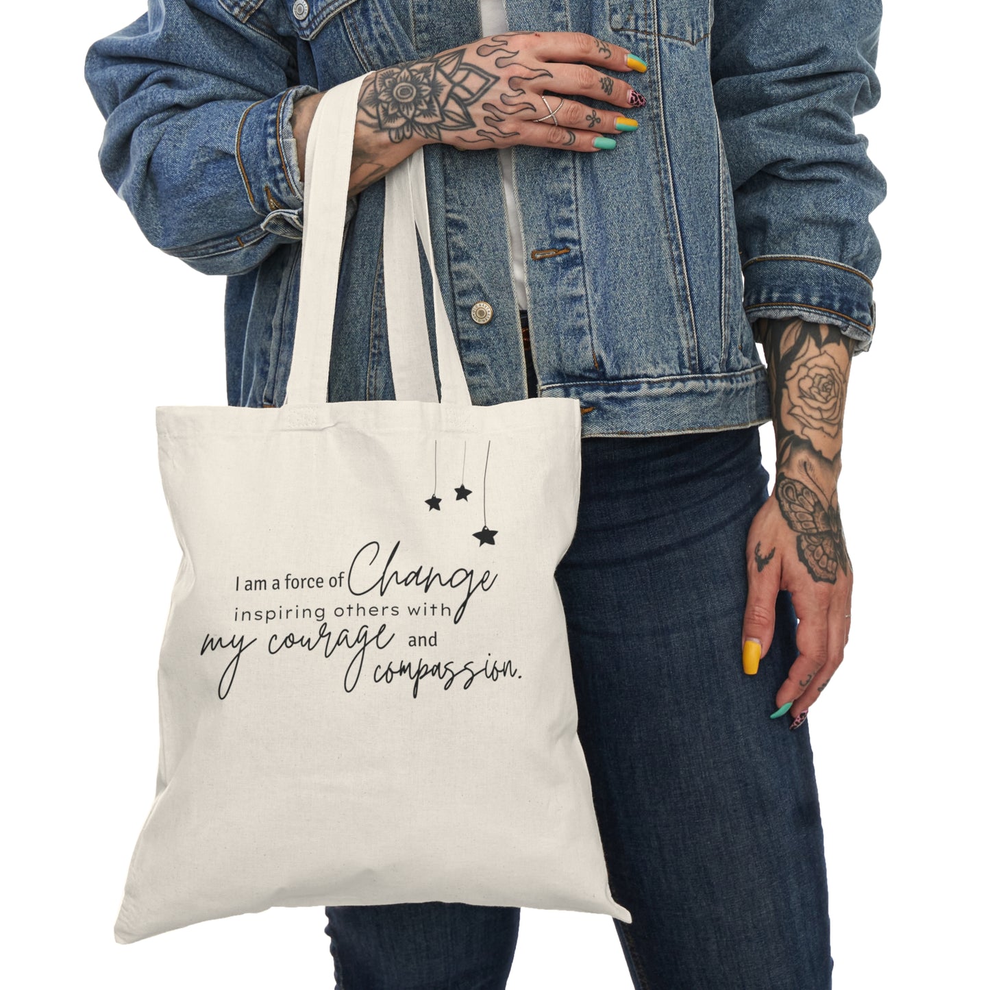Girl Under the rain Natural Tote Bag