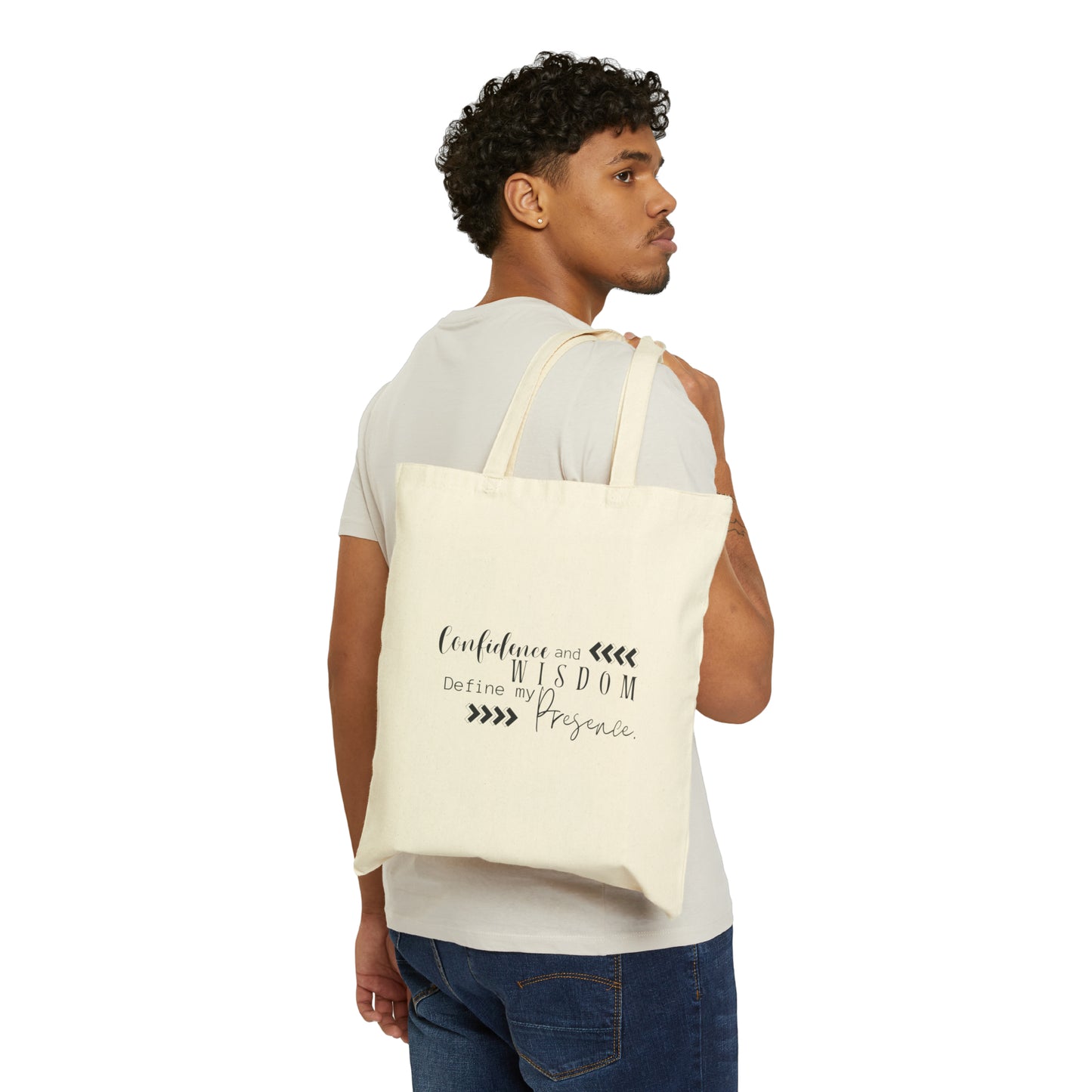 Confidence and Wisdom define my presence Cotton Canvas Tote Bag