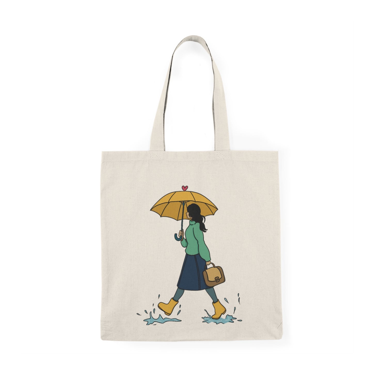 Girl Under the rain Natural Tote Bag