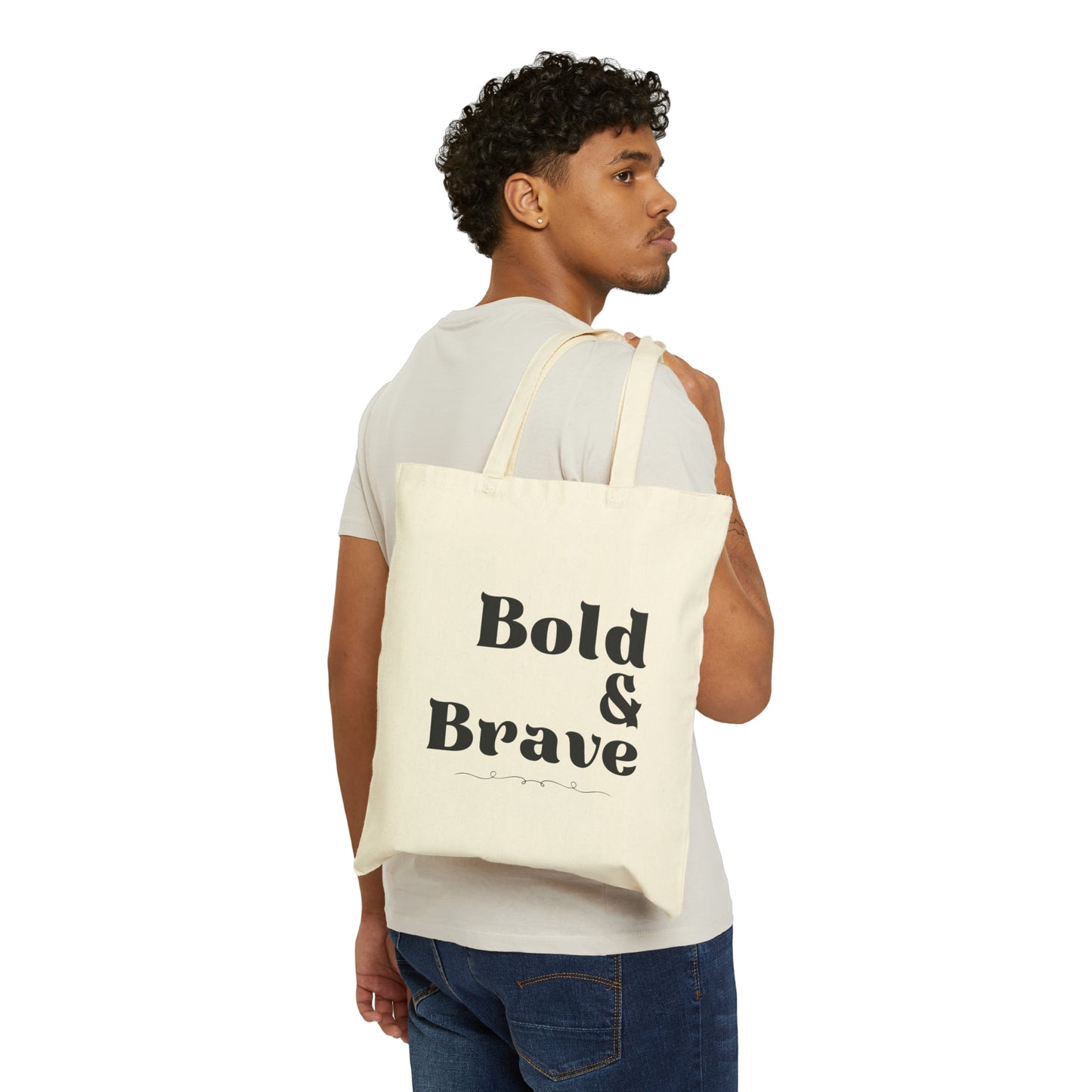 Bold and Brave Cotton Canvas Tote Bag