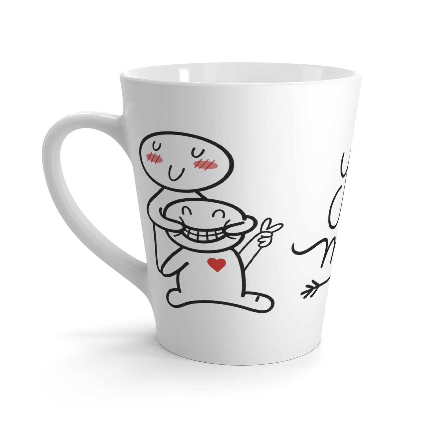 12oz white Latte Mug: Your smile lights up my world. Funny Mugs